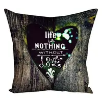 Подушка с принтом габардиновая Life is nothing without love 50x50 см 5P_WOL003