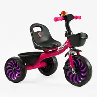 Велосипед 3-х колесный детский Best Trike, стальная рама, колокольчик, 2 корзины. Pink (146096)