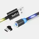 ➾Магнитный кабель для зарядки USB 1m Topk Z-line MicroUSB Black светящийся LED