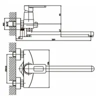Змішувач для ванни 108 Haiba GUDINI 006 (HB0148)