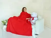 Плед с рукавами двухслойный флис Premium Красный
