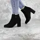 Женские ботильоны на каблуке Fashion Icarian 1406 39 размер 24,5 см Черный