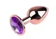 Анальная пробка с кристаллом EGZO - Rose Gold Round Plug Purple size S