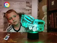 3D ночник " Автомобиль 36" (УВЕЛИЧЕННОЕ ИЗОБРАЖЕНИЕ) + пульт ДУ +сетевой адаптер +батарейки (3ААА)  3DTOYSLAMP