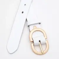Жіночий ремінь шкіряний Borsa Leather CV1ZK105-goldwhite