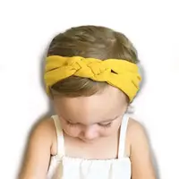 Пов'язка дитяча для волосся Pure Color Lesko 002 Yellow стрічка на голову солохи