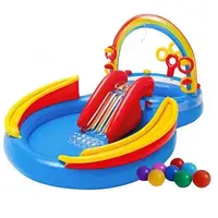 Бассейн надувной - игровой центр "Радуга". 297х193х135 см, 428 л. Multicolor (15277)