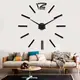 Большие настенные 3D часы (наклейки) DIY Clock Black (3726)