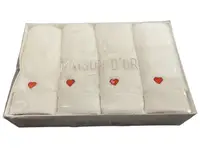 Набор турецких кухонных полотенец Maison D'or Soft Hearts White-Red махровые 30х50см (4 шт)