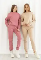 Костюм спортивний жіночий теплий на флісі Vivioji Рожевий розмір XS/S (13095)