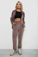 Спортивный костюм женский велюровый, цвет мокко, 257R4119