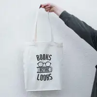 Экосумка "Books before looks", Бежевый, английский
