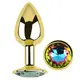 Анальная пробка с кристаллом EGZO - Gold Round Plug Rainbow size S