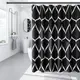 Шторка для ванны водонепроницаемая Bathlux 180x180 см с крючками, занавеска для ванной, Черная с рисунком
