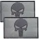 Набор шевронов 2 шт с липучкой Череп Карателя Punisher серый 5х8 см вышитый патч нашивка шеврон