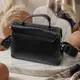 Сумка сэтчел в классическом цвете для женщин из натуральной кожи Vintage 22291 Черная