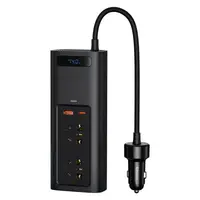 Автомобильный преобразователь напряжения BASEUS In-car Inverter 150W (220V EU/CN) |2Sockets EU/CN 220V, 1USB/1Type-C, 0.4m| (CRNBQ-A01)