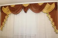 Ламбрекен на карниз 3м. №45 Коричневый с янтарным