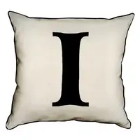 Подушка с мешковины Английская буква I 45x45 см (45PHB_ABC018_WH)