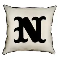 Подушка с мешковины Letter N 45x45 см (45PHB_ABC027_WH)