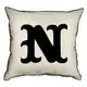 Подушка с мешковины Letter N 45x45 см (45PHB_ABC027_WH)