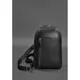 Кожаный мужской рюкзак (сумка-слинг) на одно плечо Chest Bag черный
