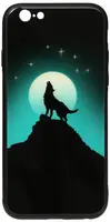 Чехол-накладка TOTO Night Light Print Glass Case Apple iPhone 6/6S Howling Wolf
