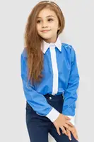 Блуза для девочек нарядная  -уценка, цвет темно-голубой, 172R099-U