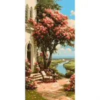 Картина по номерам "Сад у реки" 40*80 см