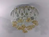 Люстра потолочная с цветной LED подсветкой с пультом 25012 Хром 27х40х40 см.
