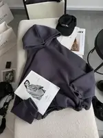 Тепле худі на флісі AO731 Сіре Oversize S-L