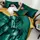 Постельное белье ДУЕТ ROYAL GREEN/GOLDEN Premium Сатин однотон MERISET - Полуторный