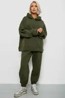 Спортивный костюм женский на флисе, цвет хаки, 247R2011K