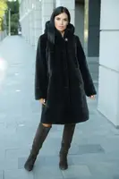 Шуба из искусственного меха CR-60125-BLK