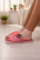 Тапочки комнатные женские коралловые код Тп138