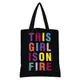 Сумка женская тканевая Original This girl is on fire 40x45 см (SV_LP018_BL)