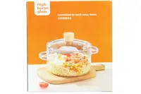 Стеклянная кастрюля 1,8 л с крышкой жаропрочная
