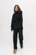 Теплий жіночий в'язаний костюм oversize - чорний цвет, ONE SIZE