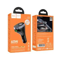 Адаптер автомобильный HOCO Correct cigarette lighter car charger Z61A |2Type-C/1USB/1DC, 60W, PD/QC|