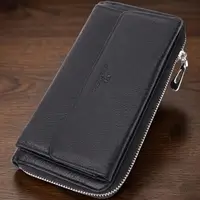 Функциональный кошелек-клатч унисекс из натуральной кожи ST Leather 22529 Черный