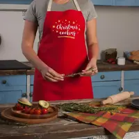 Фартух "Christmas cooking", Червоний, англійська