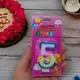 Свеча-цифра цветная с блестками "2" 6 см