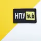 Шеврон на липучке НПУ Hub 5х9,5 см желтый вышитый патч нашивка