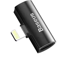 Адаптер Baseus iP Male to Dual iP Female Audio Adapter L46, Black (CAL46-01)