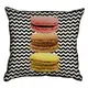 Подушка с мешковины Macarons на фоне зигзага 45x45 см (45PHB_SWE015_WH)