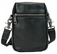 Чоловіча сумка з натуральної шкіри Tiding Bag  чорна