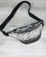 Сумка бананка женская «Эмма» черно-белая