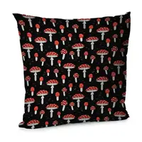 Подушка диванная с бархата Мухомори 45x45 см (45BP_24S008)