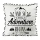 Подушка c мешковины и помпонами And so the adventure begins 45x45 см (45PHBP_URB005)