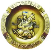 Попільничка металева Козак Мамай золото 11 см Гранд Презент GP-UK-AS-010-1